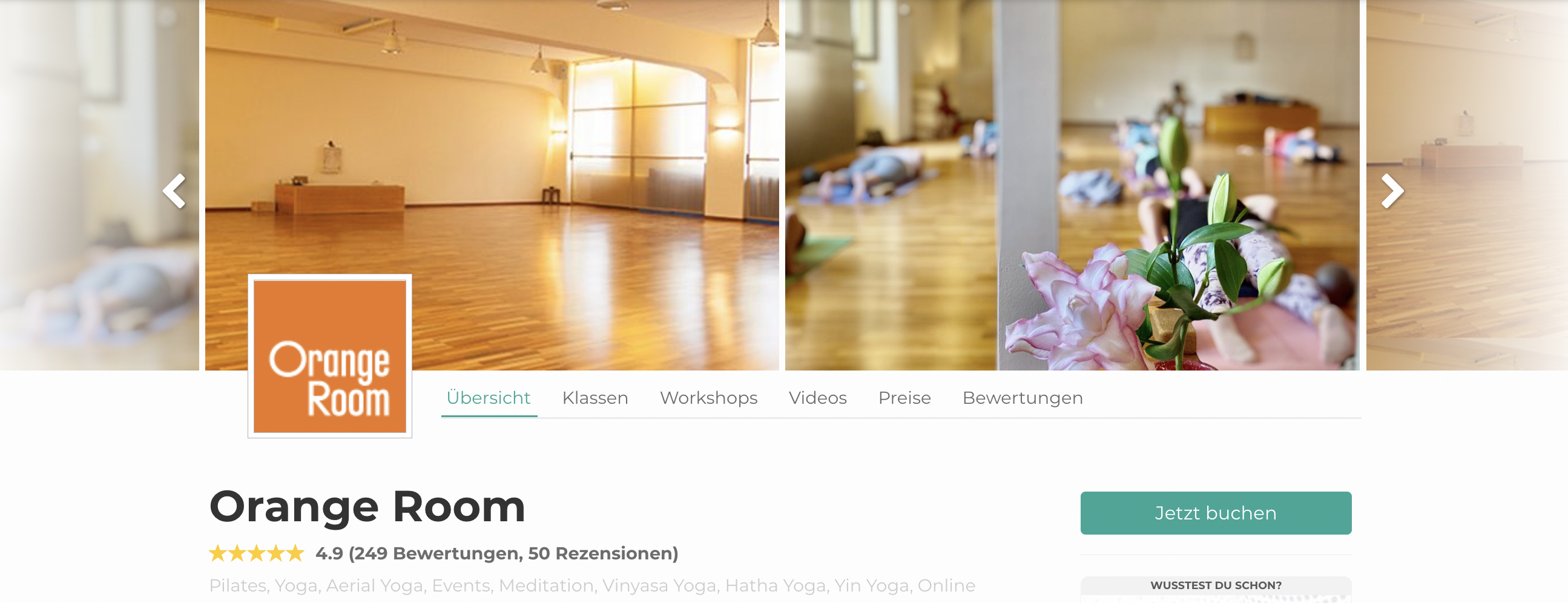 Orange Room ist top Yoga Studio in München