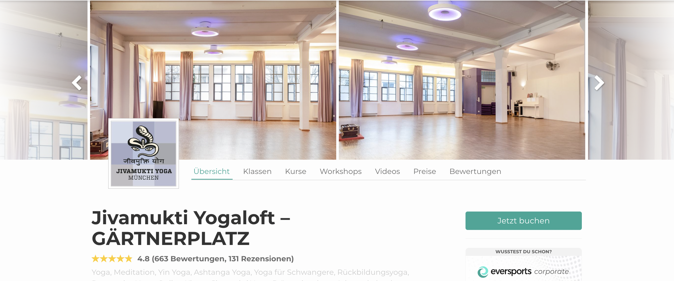 Jivamukti Yogaloft ist top Yoga Studio in München
